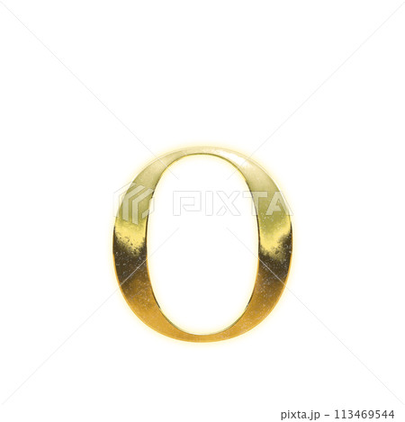 黄金のセリフ体の小文字アルファベット「o」 黄金のセリフ体の小文字アルファベット「o」 113469544