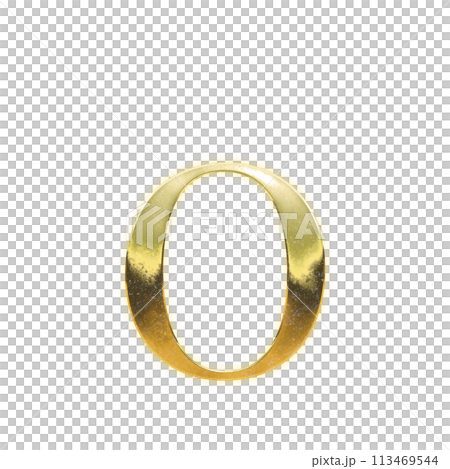 黄金のセリフ体の小文字アルファベット「o」 黄金のセリフ体の小文字アルファベット「o」 113469544