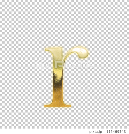Golden serif lowercase alphabet "r" Golden serif lowercase alphabet "r" 113469548