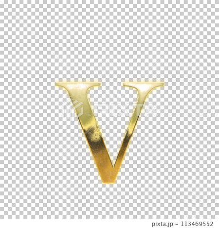 金色襯線小寫字母“v” 金色襯線小寫字母“v” 113469552