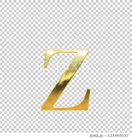 黄金のセリフ体の小文字アルファベット「z」 113469557