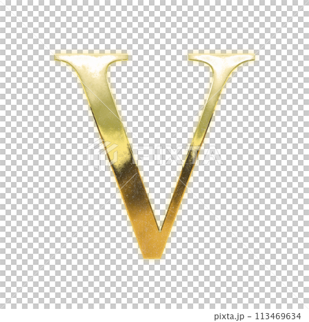 金色襯線大寫字母“V” 113469634