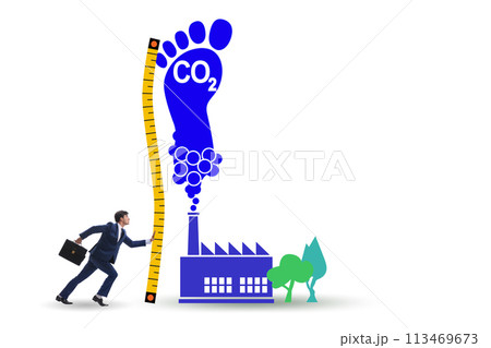 Carbon footprint concept with pollution 113469673