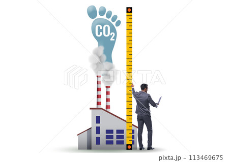Carbon footprint concept with pollution 113469675