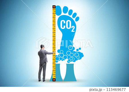 Carbon footprint concept with pollution 113469677
