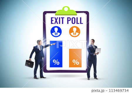 Exit poll concept for elections Exit poll concept for elections 113469734