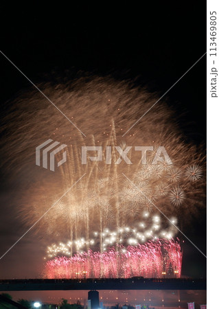 花火大会　夏の風物詩（ぎふ長良川花火大会　岐阜県） 113469805