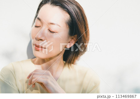 a forty-something woman a forty-something woman 113469867