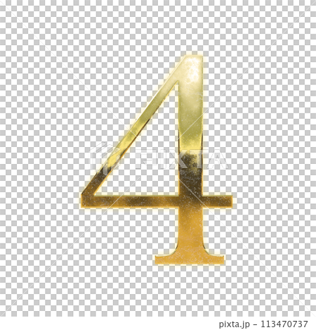 金色襯線字體的數字“4” 金色襯線字體的數字“4” 113470737