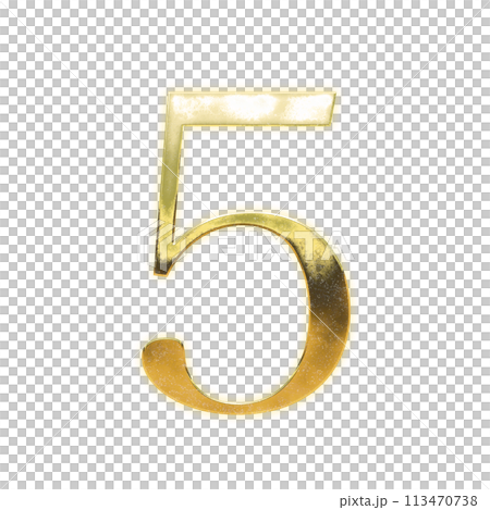 金色襯線字體中的數字 5 113470738
