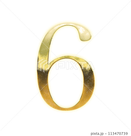 黄金のセリフ体の数字「6」 黄金のセリフ体の数字「6」 113470739