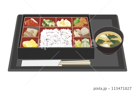8種の重箱料理の和食 113471827