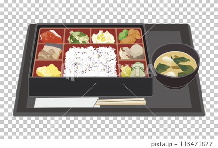 8種の重箱料理の和食 113471827