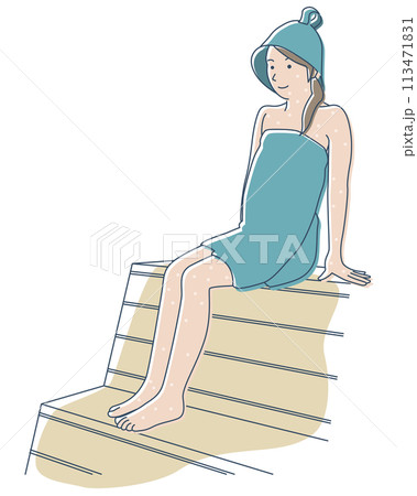 サウナでととのう女性 113471831