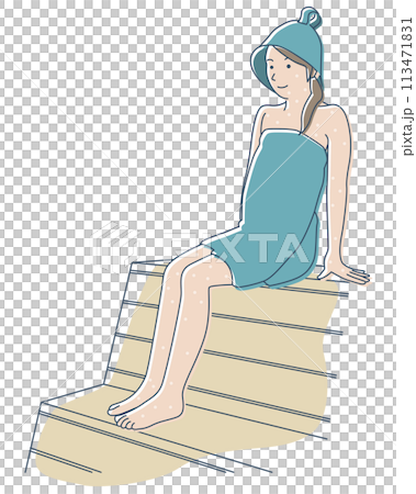 サウナでととのう女性 113471831