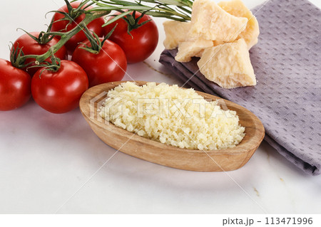 Shredded Italian hard parmesan cheese 113471996