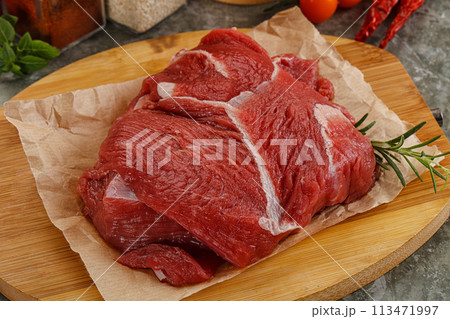 Raw beef meat piece for cooking 113471997