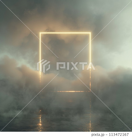 Abstract square neon background. futuristic technology 113472167