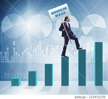 Concept of minimum wage with businessman 113472170