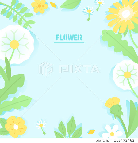 Colorful Flower Illustration Background Frame Colorful Flower Illustration Background Frame 113472462