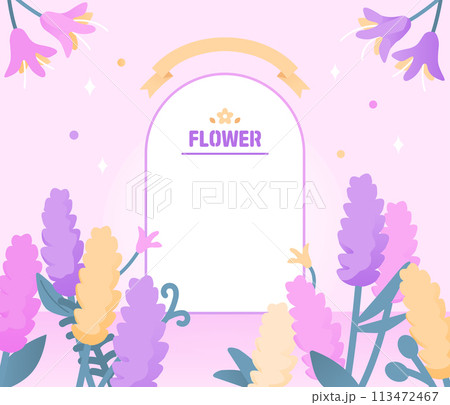 Colorful Flower Illustration Background Frame  113472467