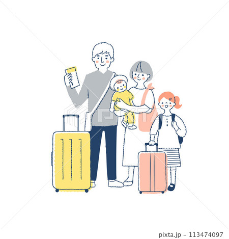 旅行中の4人家族 旅行中の4人家族 113474097