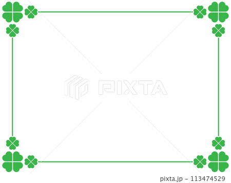 クローバー/春/フレーム/枠/イラスト/素材 113474529