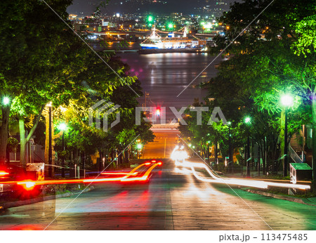 函館 夜の八幡坂 函館 夜の八幡坂 113475485