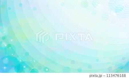 水の波紋が広がる美しい青のフレーム	 113476188