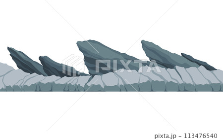 Game landscape. Cartoon design nature. Landscape of soil section. Illustration of cross section ground slice isolated on white background 113476540