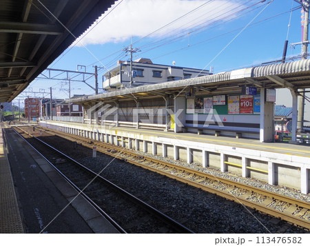 駅のホーム(福岡県西鉄和白駅) 駅のホーム(福岡県西鉄和白駅) 113476582