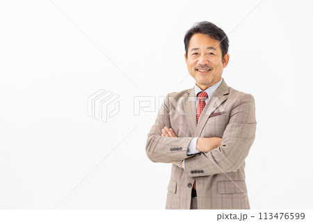 ビジネス 男性 ポートレート 白バック ビジネス 男性 ポートレート 白バック 113476599