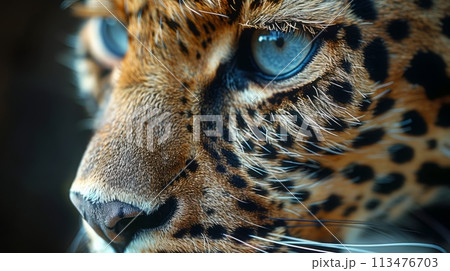 Close up of jaguar or cheetah face 113476703