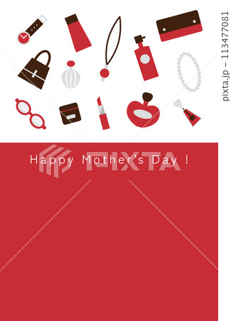 コスメや服飾品の母の日のショッピングイメージイラスト コスメや服飾品の母の日のショッピングイメージイラスト 113477081