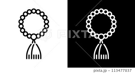 数珠のシンプルな線画アイコン 数珠のシンプルな線画アイコン 113477837