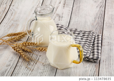 Organic milk in the glass Organic milk in the glass 113478635