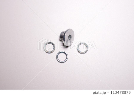 Threaded plug and lip seal for automatic transmission. A part for car maintenance and repair 113478879