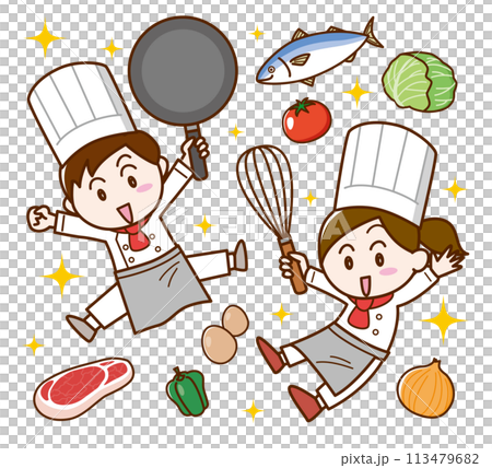 Children's cooking class (chef uniform) 113479682