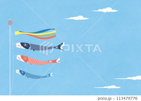 青空とこいのぼりのイラスト 青空とこいのぼりのイラスト 113479776