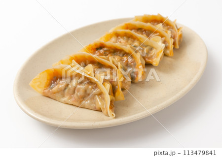 Kimchi dumplings on a white background 113479841