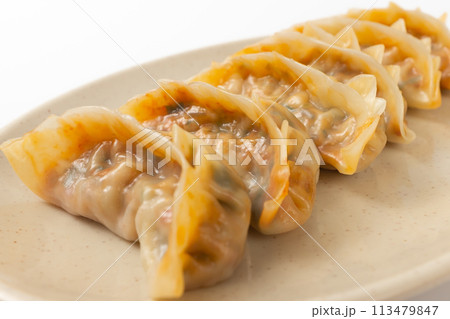 Kimchi dumplings on a white background 113479847