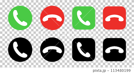 Simple vector illustration icon material for incoming, outgoing, calling, rejecting incoming calls, and ending calls Simple vector illustration icon material for incoming, outgoing, calling, rejecting incoming calls, and ending calls 113480199
