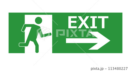 出口　非常口　exit 　アイコン 113480227