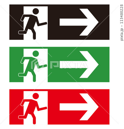 出口　非常口　exit 　アイコン 113480228