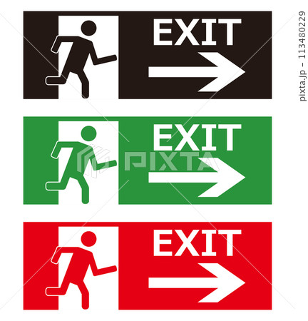 出口　非常口　exit 　アイコン 113480229