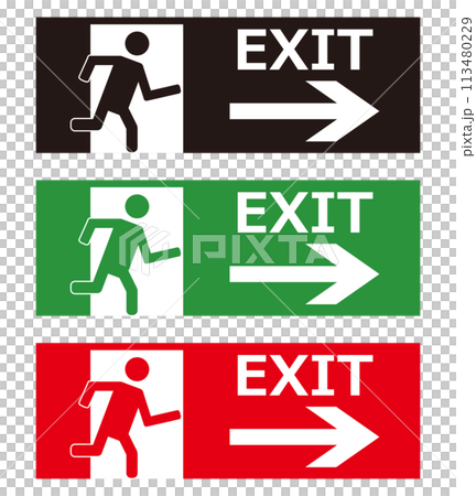 出口　非常口　exit 　アイコン 113480229