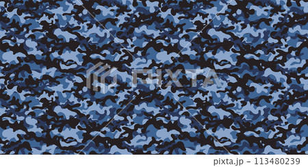 迷彩パターン　シームレス　背景素材 113480239
