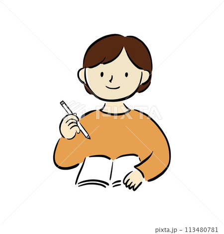 勉強をしている女性 勉強をしている女性 113480781