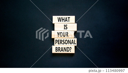 What is your personal brand symbol. Concept words What is your personal brand on wooden blocks. Beautiful black table black background. Business, what is your personal brand concept. Copy space. What is your personal brand symbol. Concept words What is your personal brand on wooden blocks. Beautiful black table black background. Business, what is your personal brand concept. Copy space. 113480997