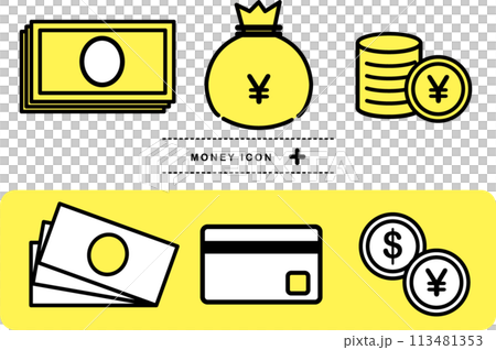 簡單的金錢圖示集插畫向量素材 簡單的金錢圖示集插畫向量素材 113481353